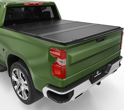 YITAMOTOR FRP Hard Tri-fold Truck Bed Tonneau Cover Fits for 2014-2018 Chevy Silverado/GMC Sierra 1500, Fleetside 5.8 ft Bed