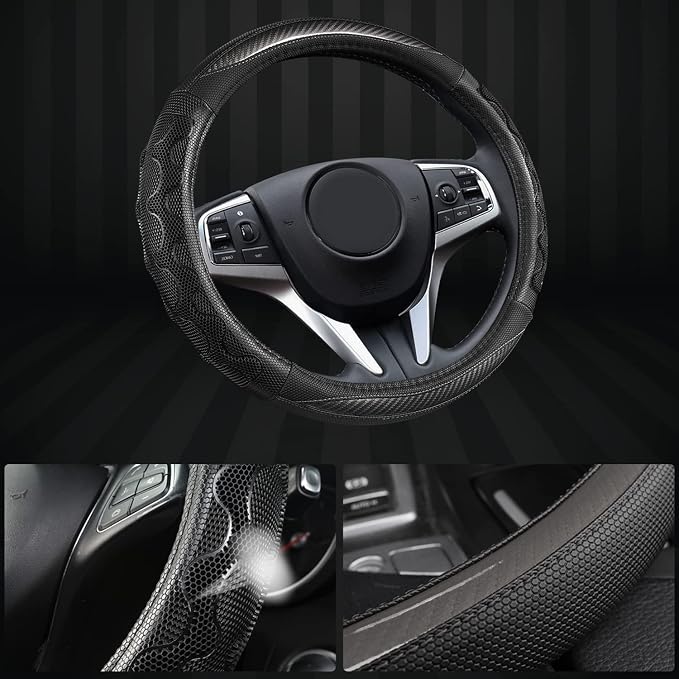 GIANT PANDA Steering Wheel Cover for Acura RDX and MDX, Car Steering Wheel Cover for Acura TLX and TL - Gray
