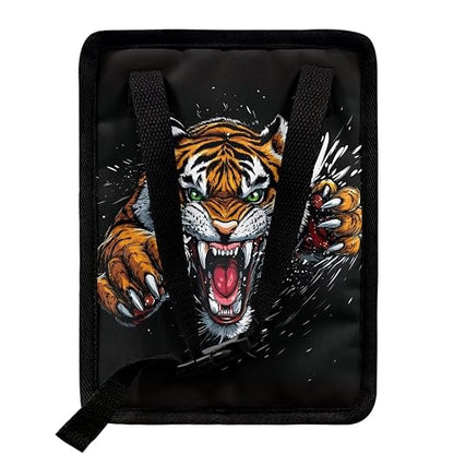 Cool Tiger Print Trash Can for Car Leakproof Garbage with Lid and Zipper Trash Bin Hanging Back of Seat Auto Interior Accessories Universal Fit Most Truck SUV Van