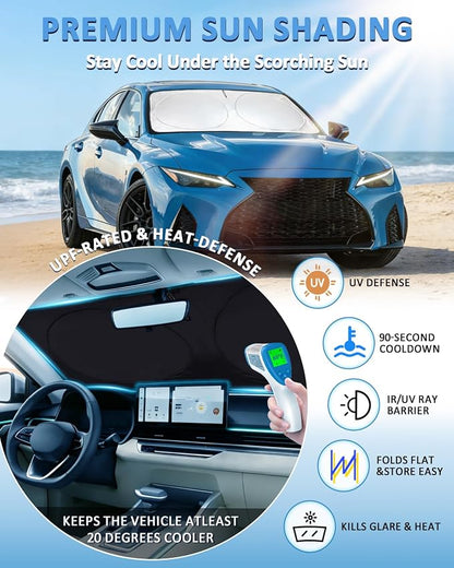 Windshield Sunshade for Lexus is 2014-2025 2026 for Lexus IS 300, IS350, IS 500, IS 250, IS 200T Custom-Fit Lexus is Sun Visor Protector, Front Window Sun Shade Cover Block Heat Shield Car Accessories