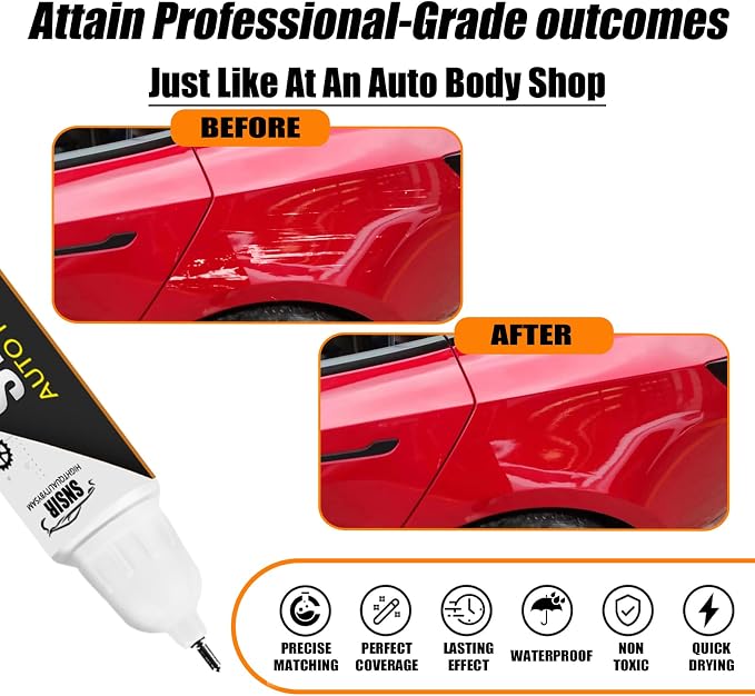 Car Touch up Paint(Ultra Red(PR01)) Compatible with Tesla Model Y/3/X/S, Car Paint Pen Scratch Repair Two-In-One Touch Up Paint, Premium Car Scratch Remover for Deep Scratches