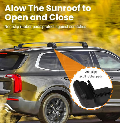 Roof Rack Cross Bars Fit for Kia Telluride 2019-2026 EX S SX SX-Prestige (Not for LX, X-Line, X-Pro), Aluminum Heavy Duty 300lbs Lockable Flush Roof Rails Crossbars for Rooftop Cargo Luggage