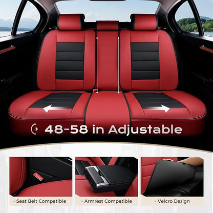 Coverado Car Seat Covers Full Set, Seat Covers for Cars, Front Seat Covers and Back Seat Cover Waterproof Leather Automotive Seat Cover, Universal Car Interior Protectors Cushion for Most Cars