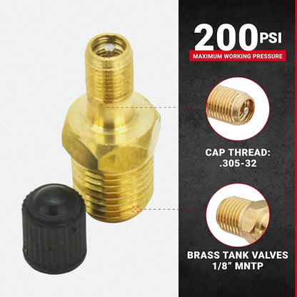 Milton 684 1/8" NPT Tank Valve - Box of 10