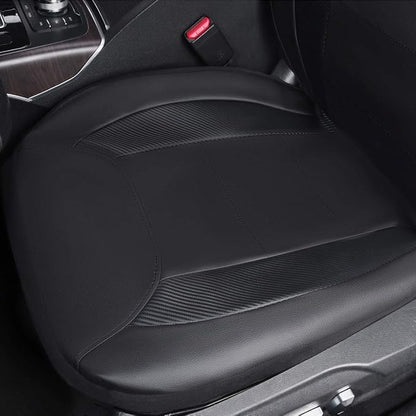 Flying Banner car seat Covers Protects Water Proof Faux Leather Carbon Fiber Front and Rear Bench (Black Black, Full Set - 9PCS)