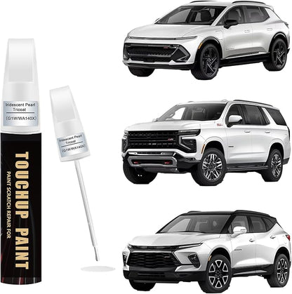 Iridescent Pearl Tricoat(G1W/WA140X) Car Paint Touch Up Pen for Chevy, 2-In-1 Color Accurate Touch Up Car Scratch Repair Paint Match Chevy Series Automotive Scratch Remover for Nicks & Chips Repair