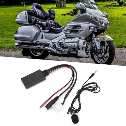 KIMISS DC 12V Car Audio Cable, Car Audio Music Adapter AUX Bluetooth 5.0 Adapter ABS Bluetooth AUX Cable for Goldwing GL1800