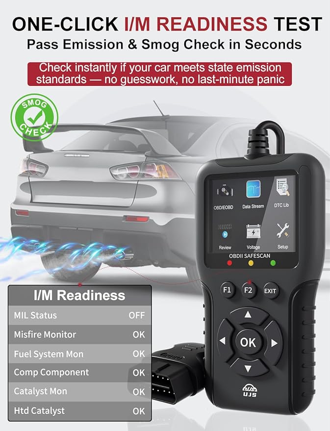 2026 Enhanced Universal OBD2 Scanner, Check Engine Code Reader - 65000+ Fault Codes, Live Data, I/M Readiness, Battery Voltage Check, Read & Clear Error Codes for All OBDII Protocol Car 1996+