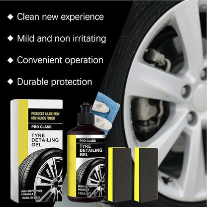 Tire Shine | 150g Wheel Coating with Sponge, Detailed Supplies | Automotive Trim Restorer | For SUV, Sedan, RV, Van, Trailer, Pickup, Car Repair