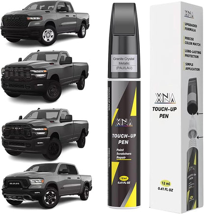 XNA Granite Crystal Metallic(PAU/LAU) for Dodge Ram Touch Up Paint, 2 in 1 Car Scratch Remover with Pen Tip and Brush, Exact Color-Matched for Car Paint Scratch Repair, Quick & Easy Fix Chips and Nicks