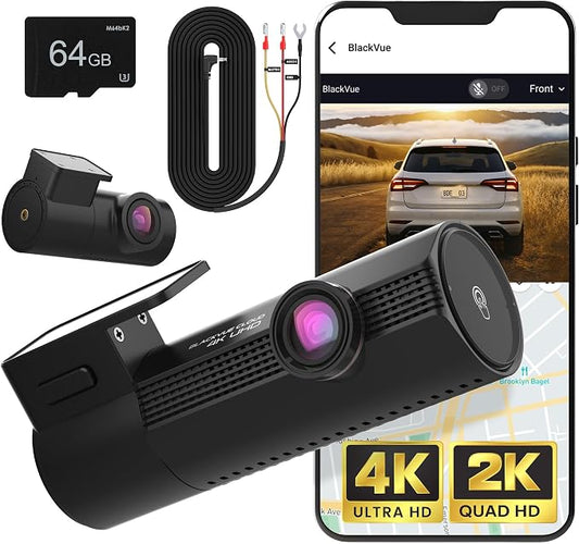 BlackVue Elite 9, 4K+2K Dash Cam Front and Rear, HDR, Dual STARVIS 2, Free 64GB Micro SD Card&Hardwire Cable Included, Dash Camera for Cars, 24H Parking Mode, Wi-Fi, GPS, App Control