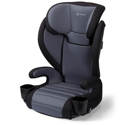 Safety 1st Grow and Go 2-in-1 Booster Car Seat with ComfortWings, Converts High-Back to Backless, 19" Wide, Slim Design, Lightweight, Foldable, Easy-Clean, Cup Holders, 40-100 lbs, Black Sand