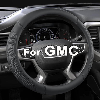 GIANT PANDA Steering Wheel Cover for GMC Sierra Acadia Terrain Yukon(Black-Standard Size)