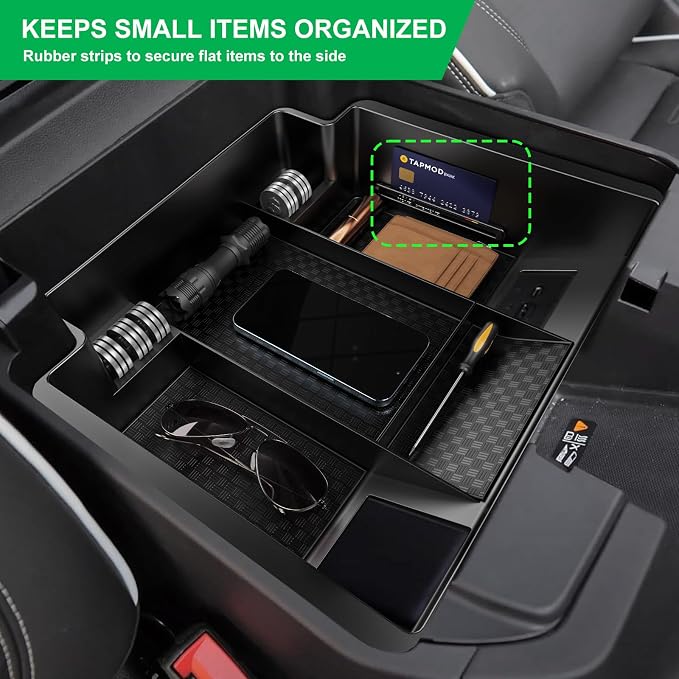 Center Console Organizer for 23-25 Chevy Silverado & GMC Sierra 1500, Refreshed 22-25 Silverado/Sierra 1500 Models, 24-25 Silverado/Sierra 2500HD 3500HD(Full Console w/Bucket Seats ONLY)