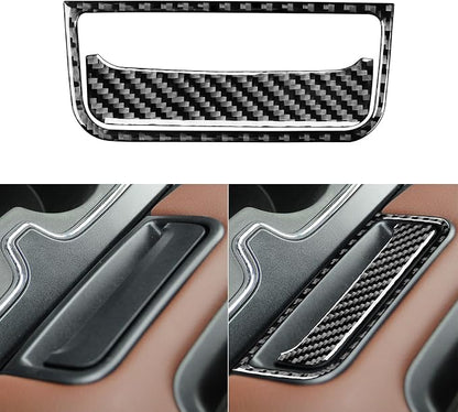 Real Premium Carbon Fiber Fit for Chevy Silverado/GMC Sierra 1500 2014-2018 for 2500/3500HD 2015-2019 Car Center armrest Switch Trim Decals Sticker Auto Interior Accessories Cover Black