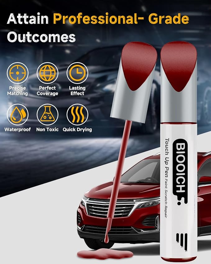 Touch Up Paint Pen Exact Color Match Car Chip and Scratch Repair (for Chevrolet, Cajun Red(GPJ/WA434B))