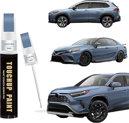 Cavalry Blue(8W2) Car Paint Touch Up Pen Compatible with Toyota, 2-In-1 Color Accurate Touch Up Car Scratch Repair Paint Exact Match Toyota Series Automotive Scratch Remover for Nicks&Chips Repair