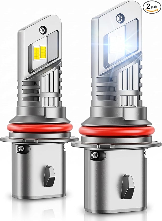 SEALIGHT 9007/HB5 LED Bulbs, 30,000LM Super Bright 6500K Cool White, 1:1 Mini Wireless Halogen Replacement Bulbs with Fan Cooling, Plug and Play, Pack of 2