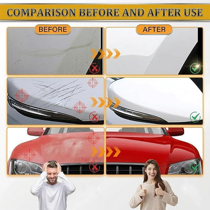 Car Scratch Remover (2-Pack) - Premium Auto Paint Restorer Wax to Easily Repair Minor Scuffs, Blemishes & Oxidation, Includes Applicator Sponge & Microfiber Towel