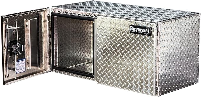 Buyers Products 1702235 Underbody Truck Tool Box with Barn Doors, 24x24x36 Inch, Diamond Tread Aluminum, Made in USA, Compression Latch, Weather Resistant, Toolbox for Flatbeds, Trailers & Work Trucks