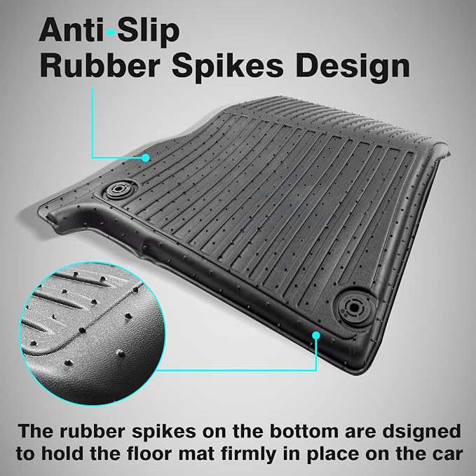 BestEvMod Compatible with Rivian R1S All Weather Cargo Liners Frunk Mat&Floor Liners&Trunk Mat Set Anti-Slip 3D Pattern TPE Waterproof Non-Slip 2022-2024 Accessories (R1S-Frunk+Floor+Trunk)