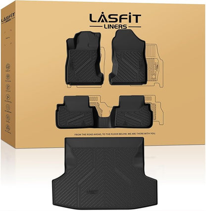 LASFIT Floor Mats & Cargo Mat Fits for Subaru WRX 2026 2025 2024 2023 2022, All Weather TPE Custom Fit Easy Clean Durable No-Curling Floor Liners for WRX 2022-2026 Car Mats & Trunk Mats, Black