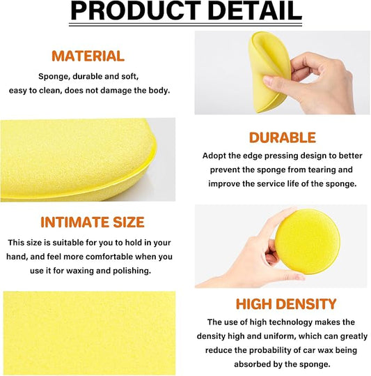 Car Wax Applicator Pad 24 PCS - Foam Applicator Pads 4 Inch Round Polishing Sponge for Tire Shine Waxing Detailing, Ultra Soft High Density Foam Pad for Car Polish, Scratch Repair & Wheel Dressing