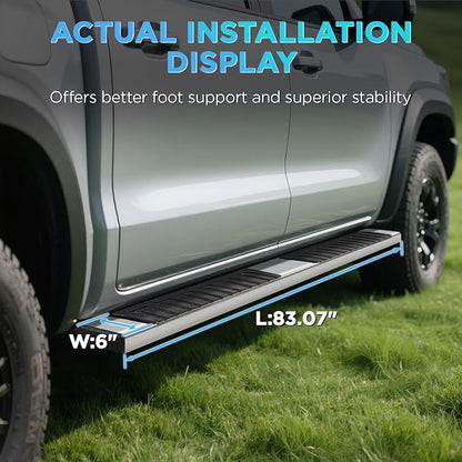 PZ 6" Running Boards for 2015-2026 Ford F-150 Super Crew Cab 4-Door 2017-2026 Ford F250 F350 Super Duty Crew Cab Mirror Stainless Steel Side Steps Nerf Bars