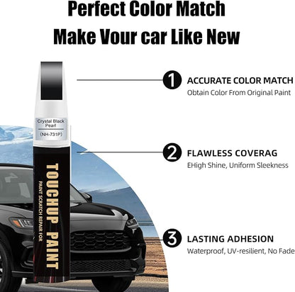 Crystal Black Pearl(NH-731P) Car Paint Touch Up Pen Compatible with Honda,2-In-1 Color Accurate Touch Up Car Scratch Repair Paint Match Honda Series Automotive Scratch Remover for Nicks & Chips Repair