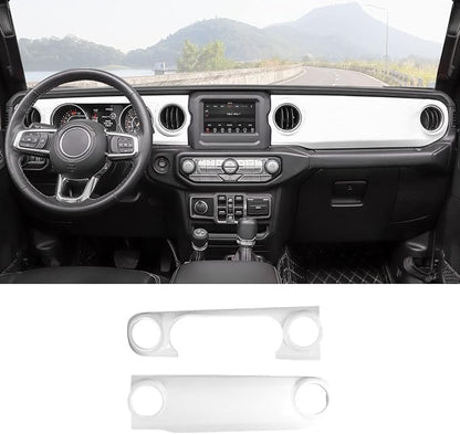 RT-TCZ Center Console Trim Cover Dashboard Control Panel Cover Decorative Interior Accessories for Jeep Wrangler JL JLU & Gladiator JT 2018-2022,White