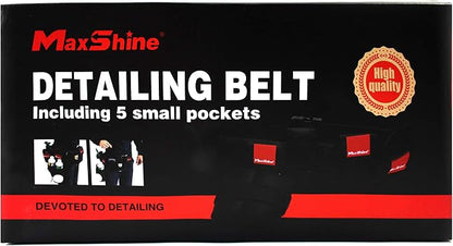 Maxshine Universal Professional Detailing Tool Belt | Durable 600D Oxford with Adjustable Strap & Quick-Release Buckle | 5 Storage Pockets for Hands-Free Car Detailing, Polishing & Auto Care
