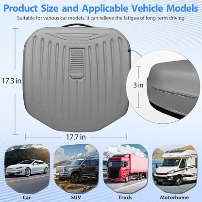 CAR PASS Premium Leather Car Seat Cushion, Comfort Memory Foam Driver Seat Cushion for Long Driving, Waterproof Non-Slip Seat Cushions for Cars, Truck, SUV, Office Chairs, Stadium, Gray ﻿