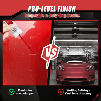 Touch Up Paint for Cars (Ultra Red PR01), Compatible with Tesla Model Y/3/S/X, 0.4 fl oz Color Accurate 2-in-1 Car Paint Scratch Repair Pen, Professional Grade, Fast-Drying & Long-Lasting