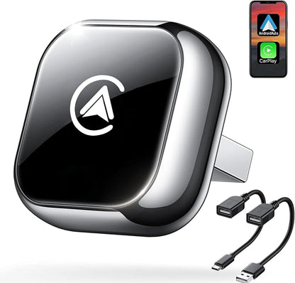 2026 Wireless CarPlay Adapter Android Auto & Wireless Adapter Wired to Wireless CarPlay Plug and Play, Fast Auto-Reconnect Stable Control Supports 1000+Car’s, Compact Sleek Mini Cube Design