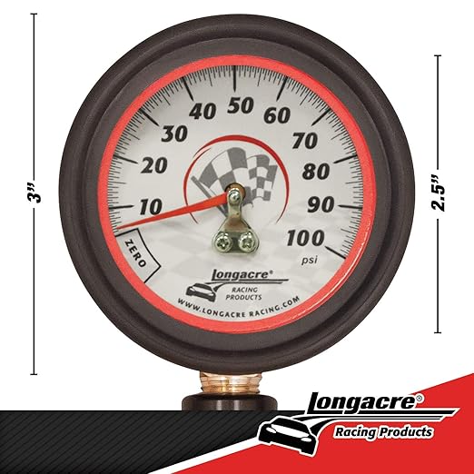 Longacre 52-52053 Tire Pressure Gauge, 2-1/2 Inch, 0-100 PSI