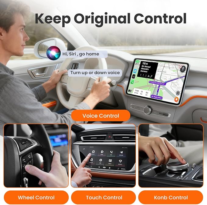 Wireless CarPlay Adapter for iPhone - Plug and Play, Converts Wired to Wireless, Stable Connection Without Delay, Compatible with iOS 10+ & 800+ Car Models, Not for Android 2025（V9-Hui）