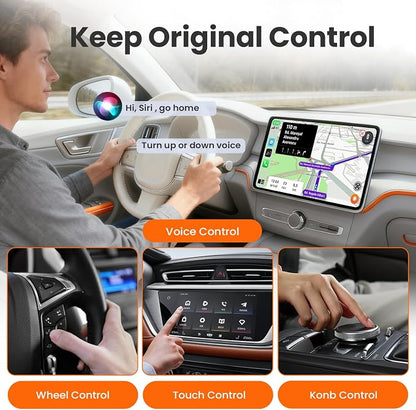 Wireless CarPlay Adapter for iPhone - Plug and Play, Converts Wired to Wireless, Stable Connection Without Delay, Compatible with iOS 10+ & 800+ Car Models, Not for Android 2025（V9-Hui）