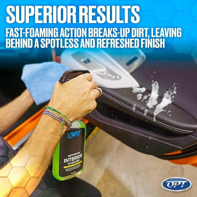 Optimum No Rinse Version 5 (32 Oz) with Optimum Interior Cleaner (17 Oz) Bundle – ONR Rinseless Car Wash with 17 oz Auto Interior Cleaning Solution for Leather, Upholstery, Carpet, and Interior Trim