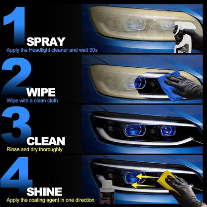 Advanced Car Headlight Restoration Kit: Ceramic Headlight Cleaner and Restorer Kit for Automotive Erase Yellowing & Oxidation - Car Light Cleaner Headlight Kit - Covers 4-5 Vehicle Treatments