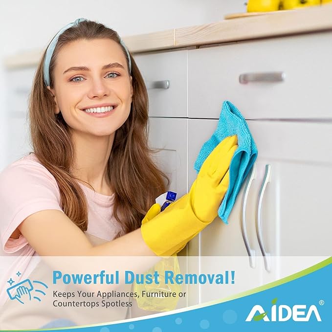 AIDEA Microfiber Cleaning Cloth-400PK, Soft Microfiber Towels for Cars, Absorbent Cleaning Rags, Lint-Free Streak-Free Wash Cloths for House, Kitchen, Window(12in.x12in)