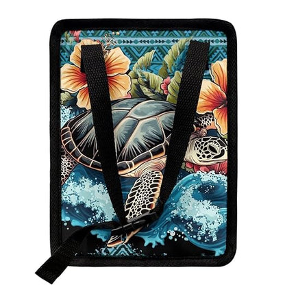 BIGCARJOB Flower Blue Turtle Car Trash Can Bin for Car Back Seat,Portable Car Trash Bag Hanging,Vehicle Trash Can Automotive Car Garbage Cans Auto Accessories