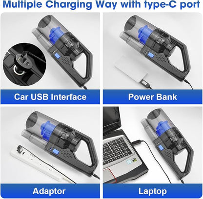 Car Cleaning Kit, Car Interior Detailing Kit with High Power Handheld Vacuum Cordless Rechargeable, Detailing Brush Set, Windshield Cleaner, Complete Auto Accessories for Men, Women Gift