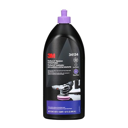 3M Perfect-It Random Orbital Polish, 34134, 1 Quart, Fast Cutting Polisher for Automotive Buffing & Polishing, High-Gloss Finish