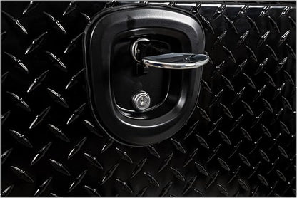 Buyers Products 1721561 Black Aluminum Diamond Tread Topsider Truck Box With Drop Door, 96x13x16 Inch, Weather Resistant, Locking Compression Latch, No Drill Install, Made in USA