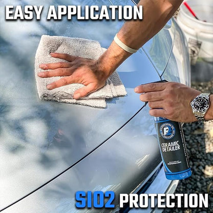 ExoForma Ceramic Detailer - SiO2 Ceramic Spray Wax Sealant, Delivers High Gloss, Superior Durable Protection & Hydrophobic Action - Extends Coating Lifespan - For Cars, Boats, ATVs & RVs, 16 oz