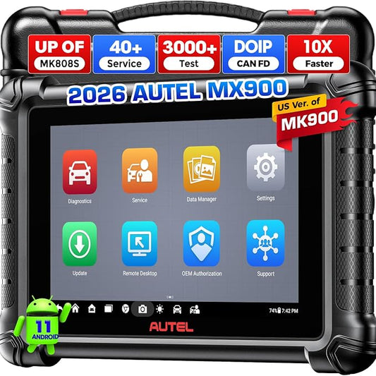 Autel Scanner MaxiCheck MX900, 2026 Bidirectional OBD2 Diagnostic Scan Tool with CAN FD DOIP, 8In US Ver. of MaxiCOM MK900 MK900BT V2.0 of MK808S MK808 MK808BT MX808S, 3000+ Active Test, 40+ Service