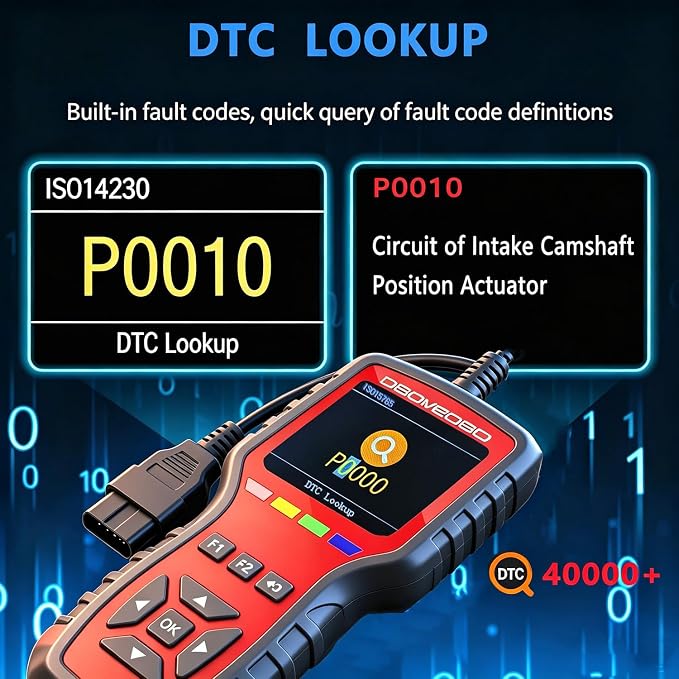 OBD2 Enhanced Scanner and Battery Tester 2-in-1, Car Code Reader and Engine Fault Diagnostic Tool for 1996+ OBDII Protocol Cars，red