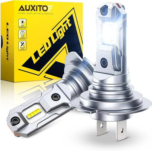AUXITO H7 LED Fog Light Bulb, 500% Brightness, CSP LED Chips Fog Lamps Replacement, Play and Plug, Pack of 2