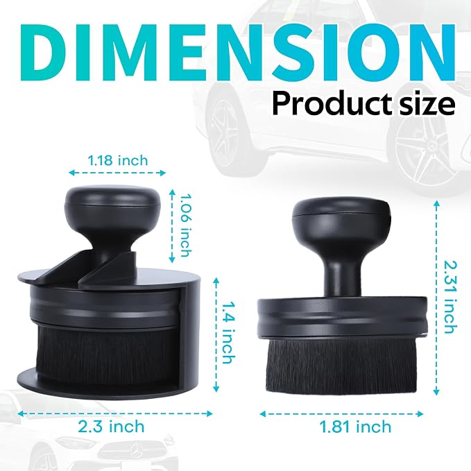 IPELY Tire Shine Brush, Tire Dressing Brush with Storage Base, High Density Bristles Tire Shine Applicator Brush for Auto Detailing