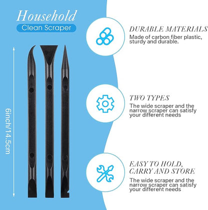 9 Pieces Plastic Scraper Tool Scratch Free Crevice Cleaning Sticker Remover Tool Multipurpose Non Scratch Scrapers for Tight Spaces, Kitchen, Crevices, Auto Detailing, Paint